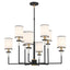 Crystorama Hatfield 8 Light Black Forged + Vibrant Gold Chandelier