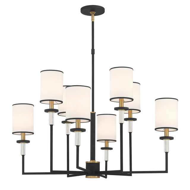 Crystorama Hatfield 8 Light Black Forged + Vibrant Gold Chandelier