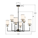 Crystorama Hatfield 8 Light Black Forged + Vibrant Gold Chandelier