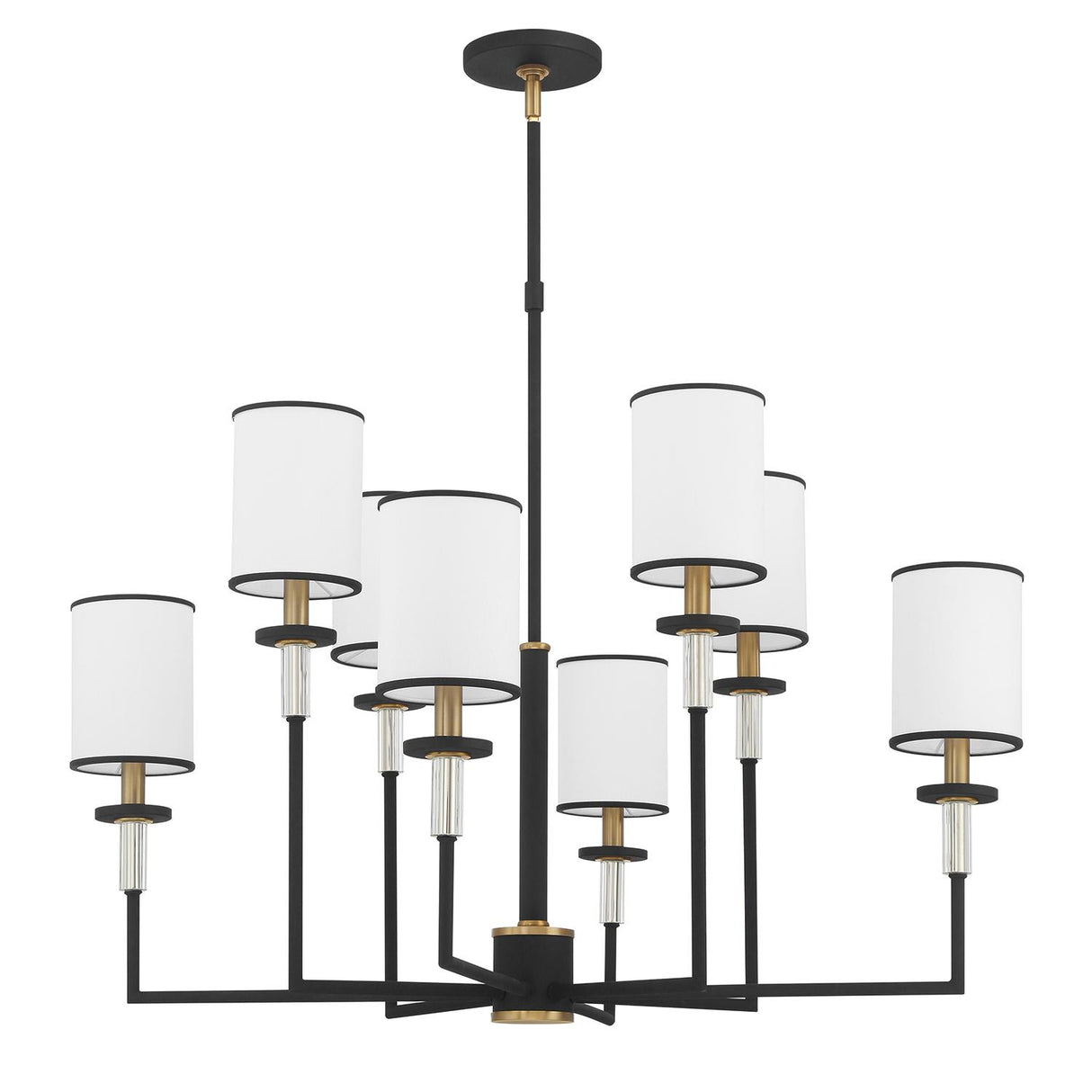 Crystorama Hatfield 8 Light Black Forged + Vibrant Gold Chandelier