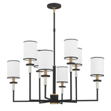 Crystorama Hatfield 8 Light Black Forged + Vibrant Gold Chandelier