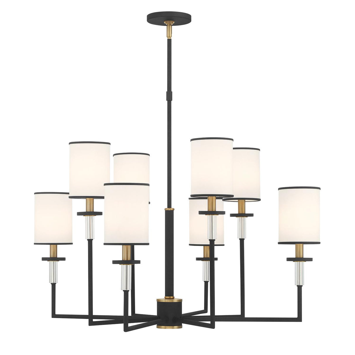 Crystorama Hatfield 8 Light Black Forged + Vibrant Gold Chandelier