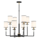 Crystorama Hatfield 8 Light Black Forged + Vibrant Gold Chandelier