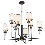 Crystorama Hatfield 8 Light Black Forged + Vibrant Gold Chandelier