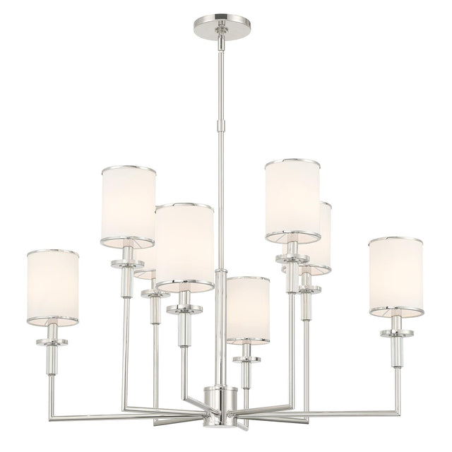 Crystorama Hatfield 8 Light Polished Nickel Chandelier