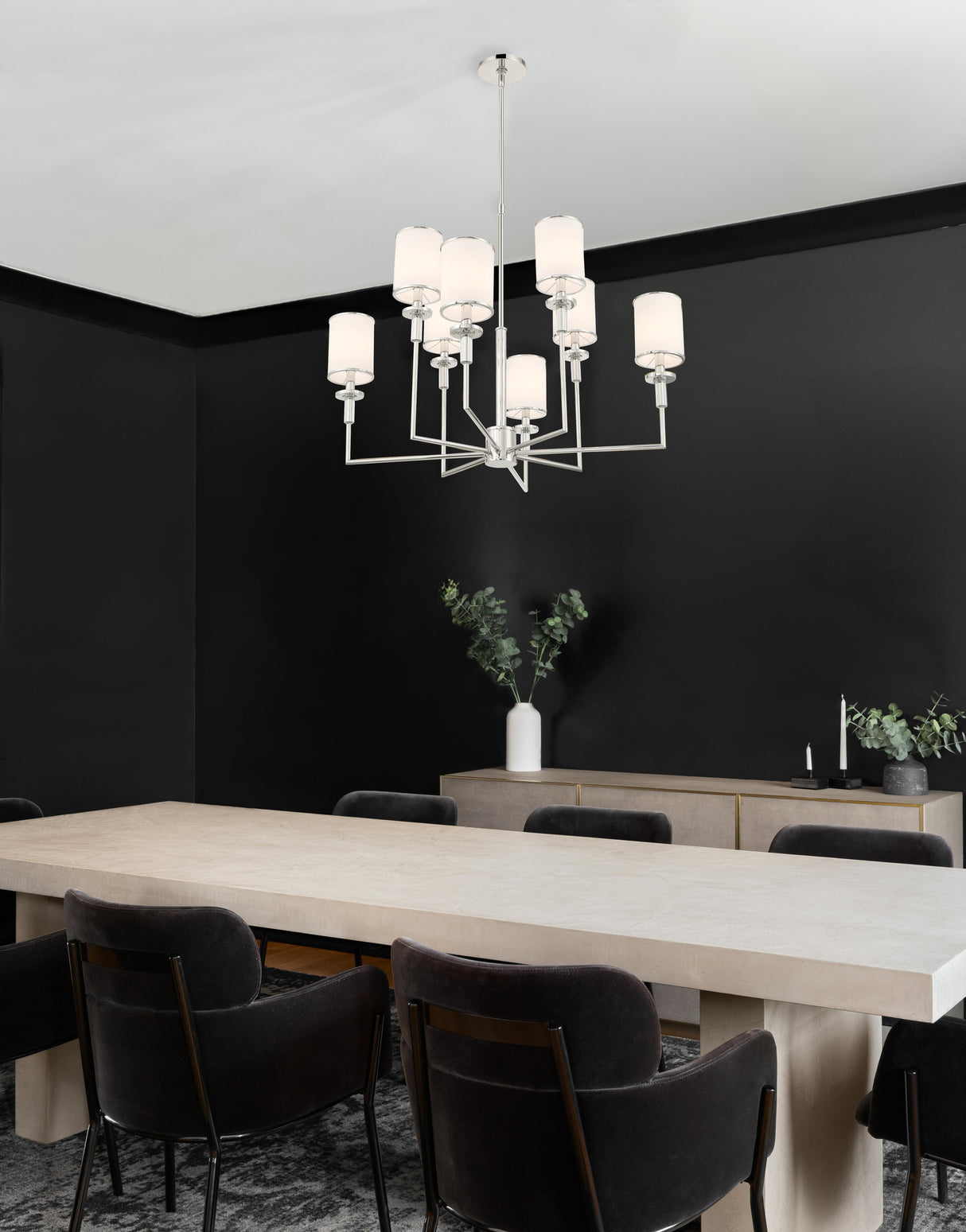 Crystorama Hatfield 8 Light Polished Nickel Chandelier