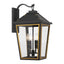 Crystorama Hawkins 4 Light Matte Black + Textured Gold Outdoor Sconce