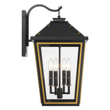 Crystorama Hawkins 4 Light Matte Black + Textured Gold Outdoor Sconce