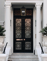 Crystorama Hawkins 4 Light Matte Black + Textured Gold Outdoor Pendant