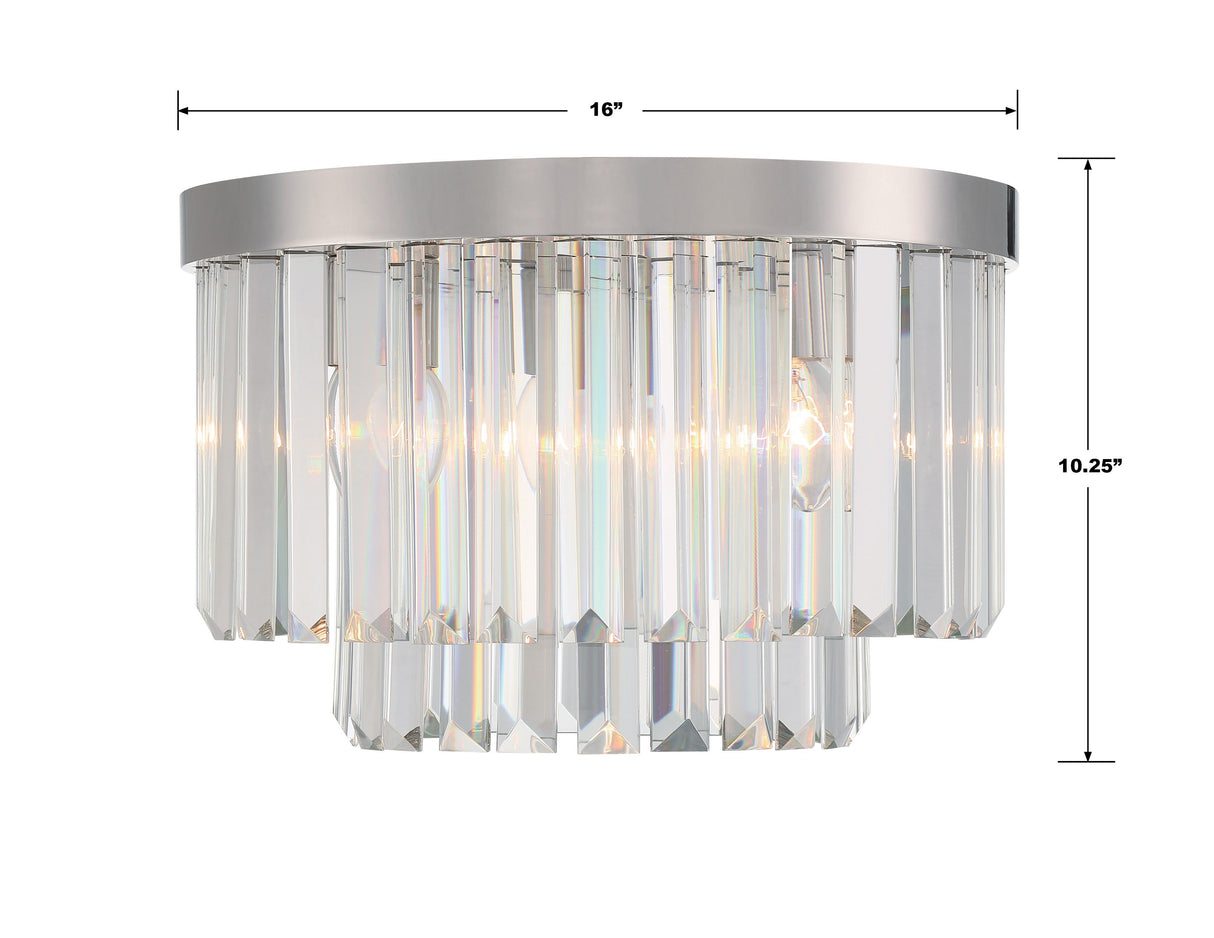 Crystorama Hayes 4 Light Polished Nickel Flush Mount
