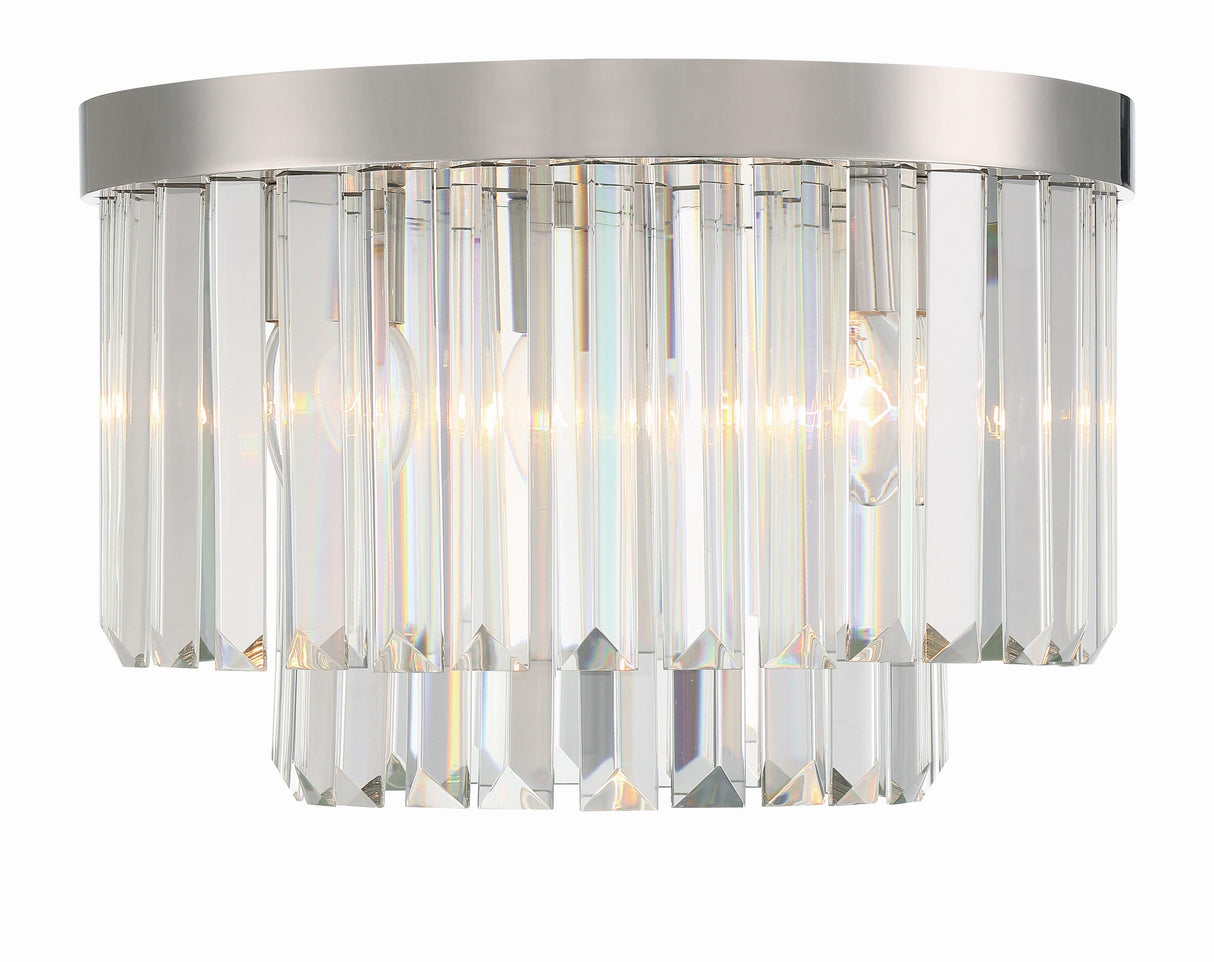 Crystorama Hayes 4 Light Polished Nickel Flush Mount
