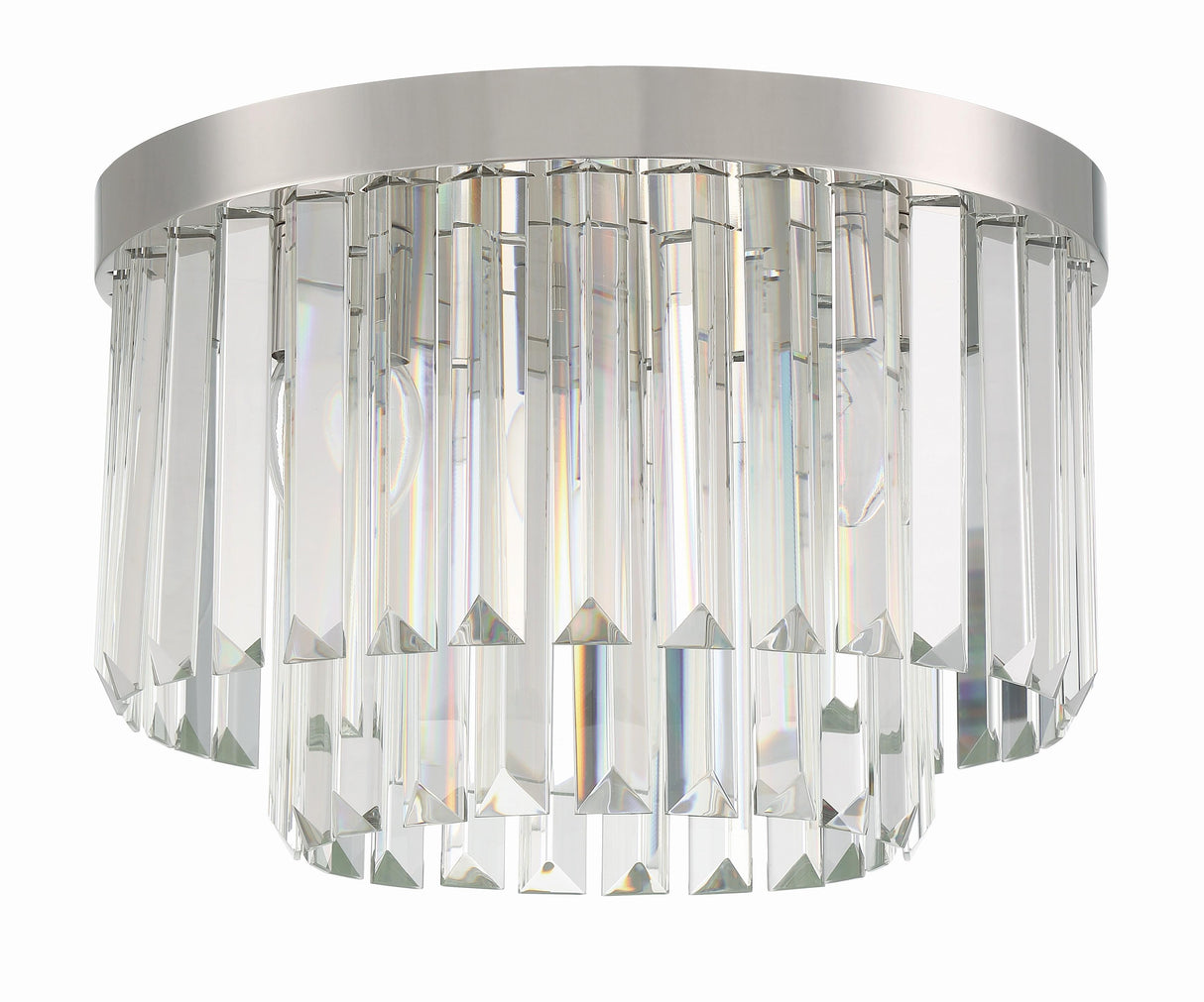 Crystorama Hayes 4 Light Polished Nickel Flush Mount