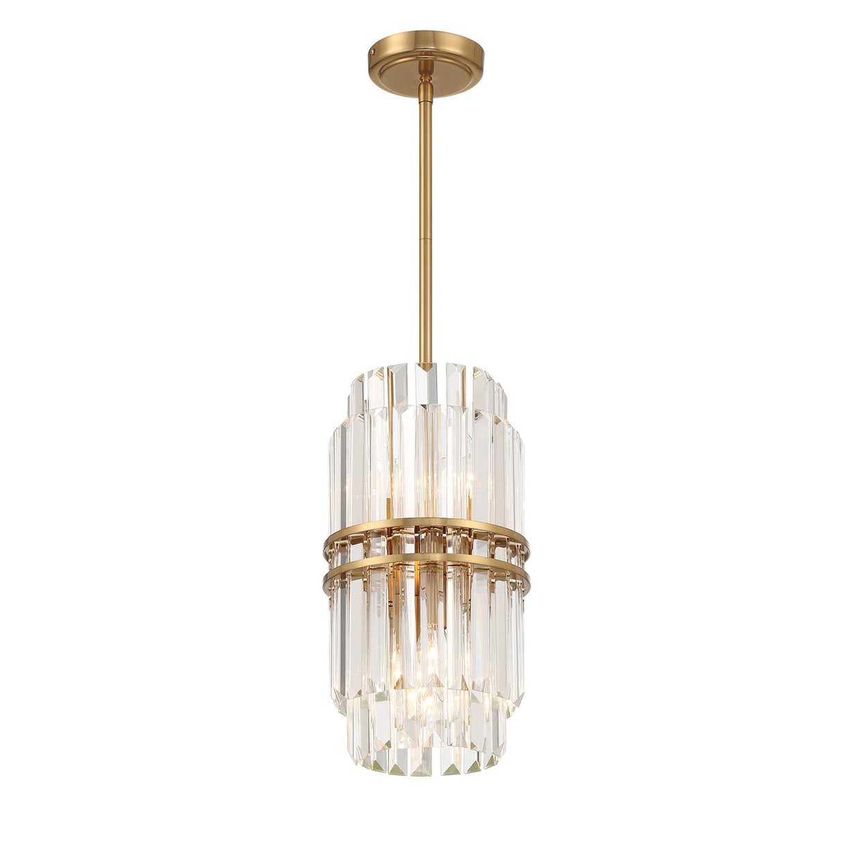 Crystorama Hayes 4 Light Aged Brass Mini Pendant