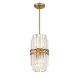 Crystorama Hayes 4 Light Aged Brass Mini Pendant