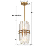 Crystorama Hayes 4 Light Aged Brass Mini Pendant