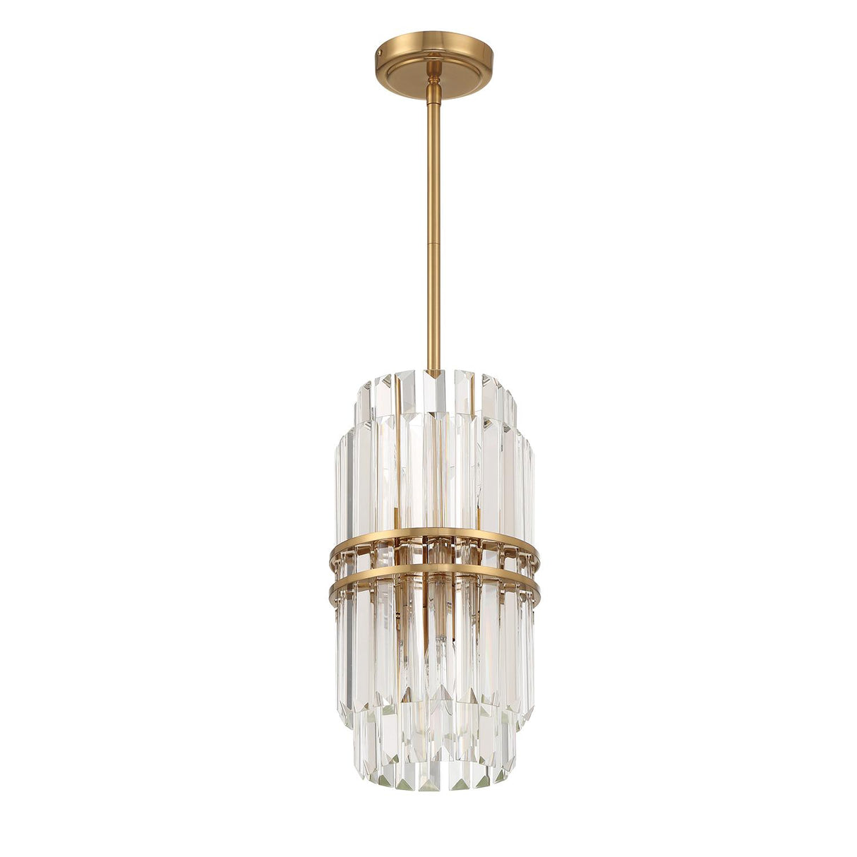 Crystorama Hayes 4 Light Aged Brass Mini Pendant