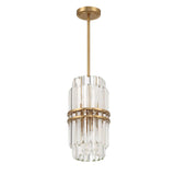 Crystorama Hayes 4 Light Aged Brass Mini Pendant