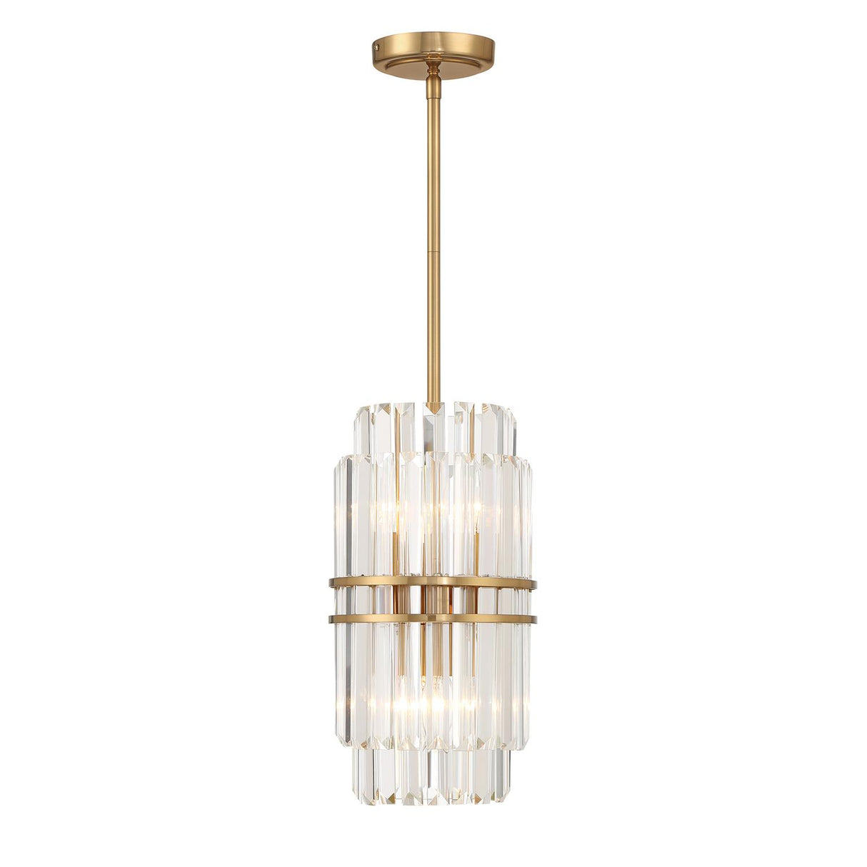 Crystorama Hayes 4 Light Aged Brass Mini Pendant