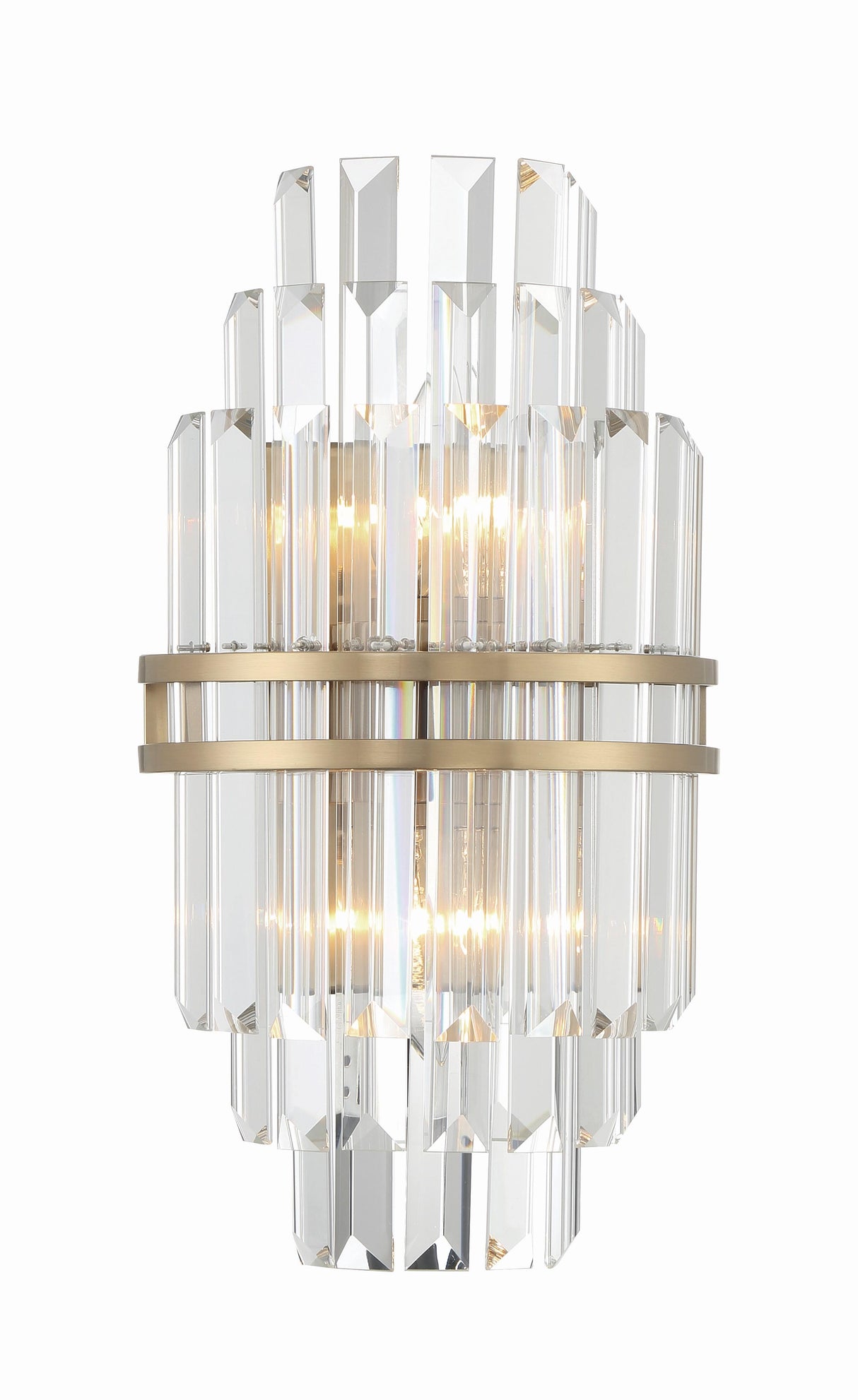 Crystorama Hayes 2 Light Aged Brass Sconce