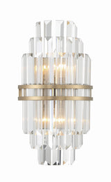 Crystorama Hayes 2 Light Aged Brass Sconce