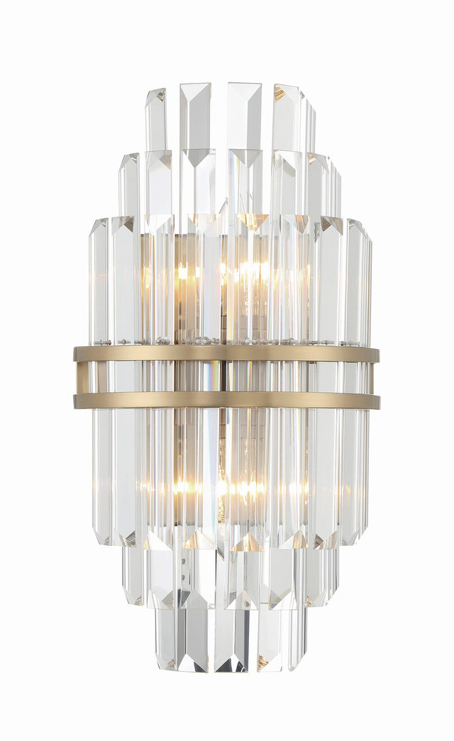 Crystorama Hayes 2 Light Aged Brass Sconce