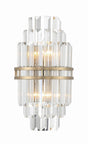 Crystorama Hayes 2 Light Aged Brass Sconce