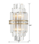 Crystorama Hayes 2 Light Aged Brass Sconce