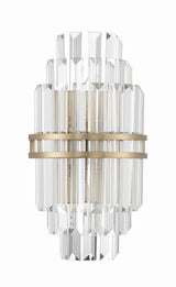 Crystorama Hayes 2 Light Aged Brass Sconce