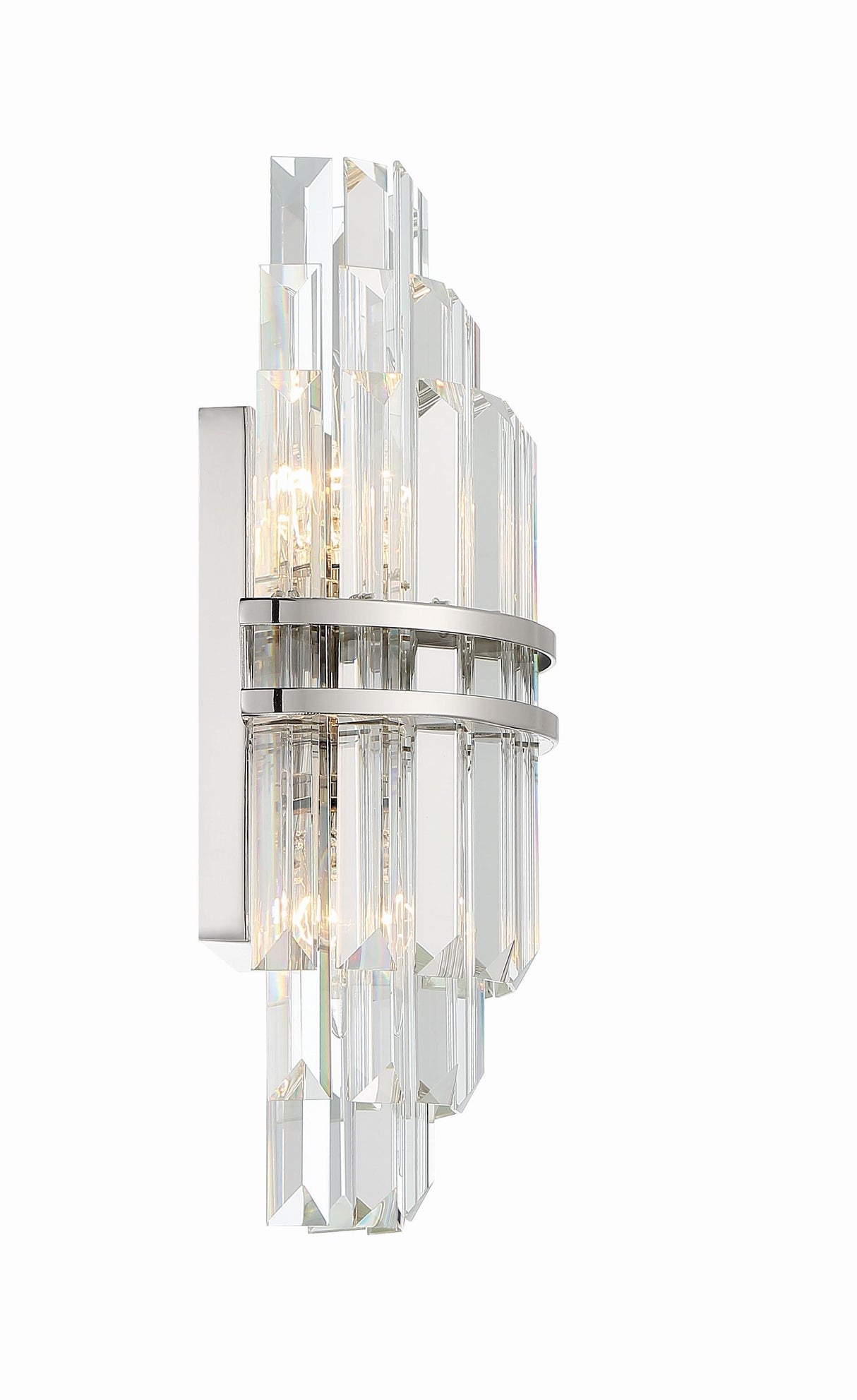 Crystorama Hayes 2 Light Polished Nickel Sconce