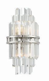Crystorama Hayes 2 Light Polished Nickel Sconce