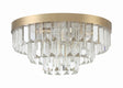 Crystorama Hayes 8 Light Aged Brass Flush Mount