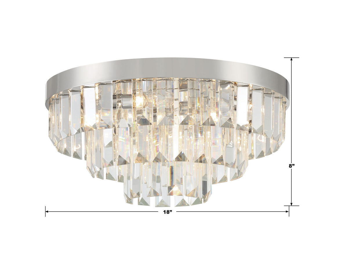 Crystorama Hayes 8 Light Polished Nickel Flush Mount