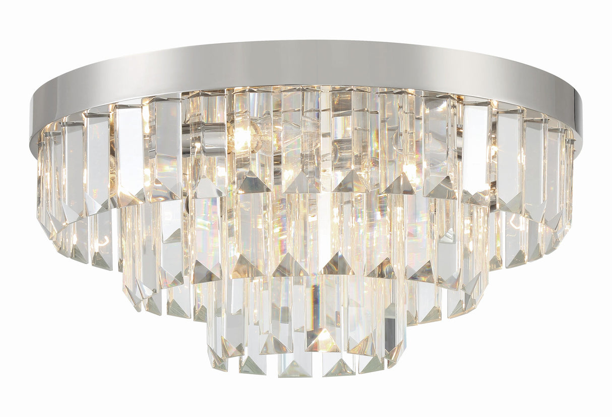 Crystorama Hayes 8 Light Polished Nickel Flush Mount