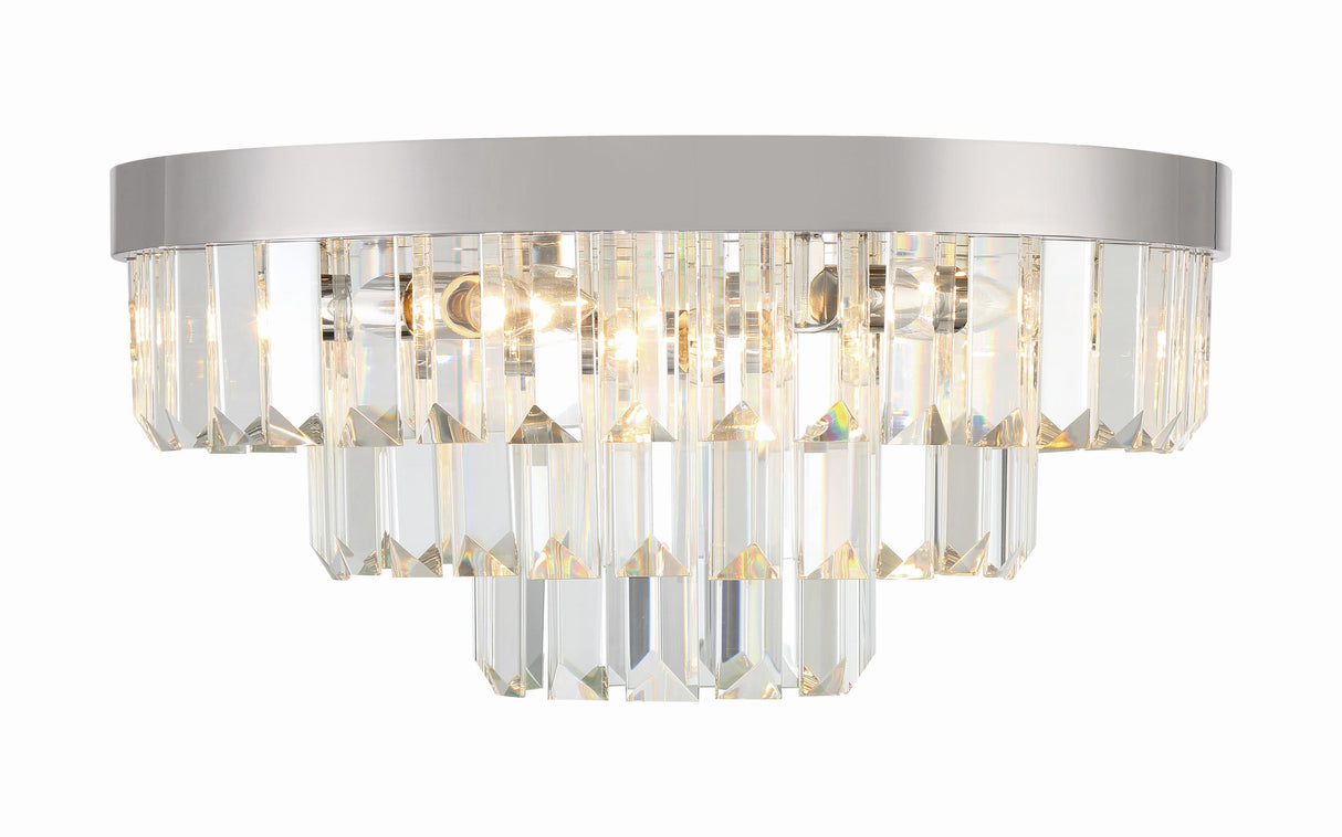 Crystorama Hayes 8 Light Polished Nickel Flush Mount