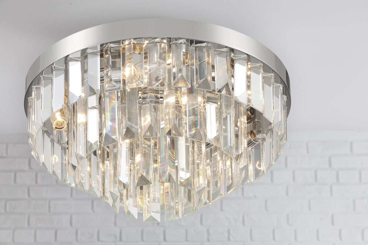 Crystorama Hayes 8 Light Polished Nickel Flush Mount