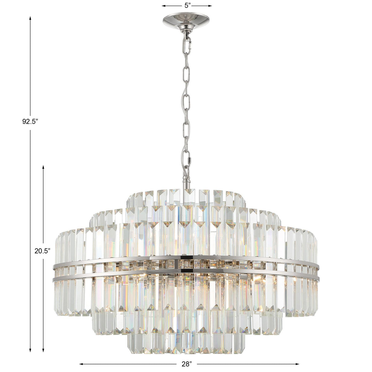 Crystorama Hayes 16 Light Polished Nickel Chandelier