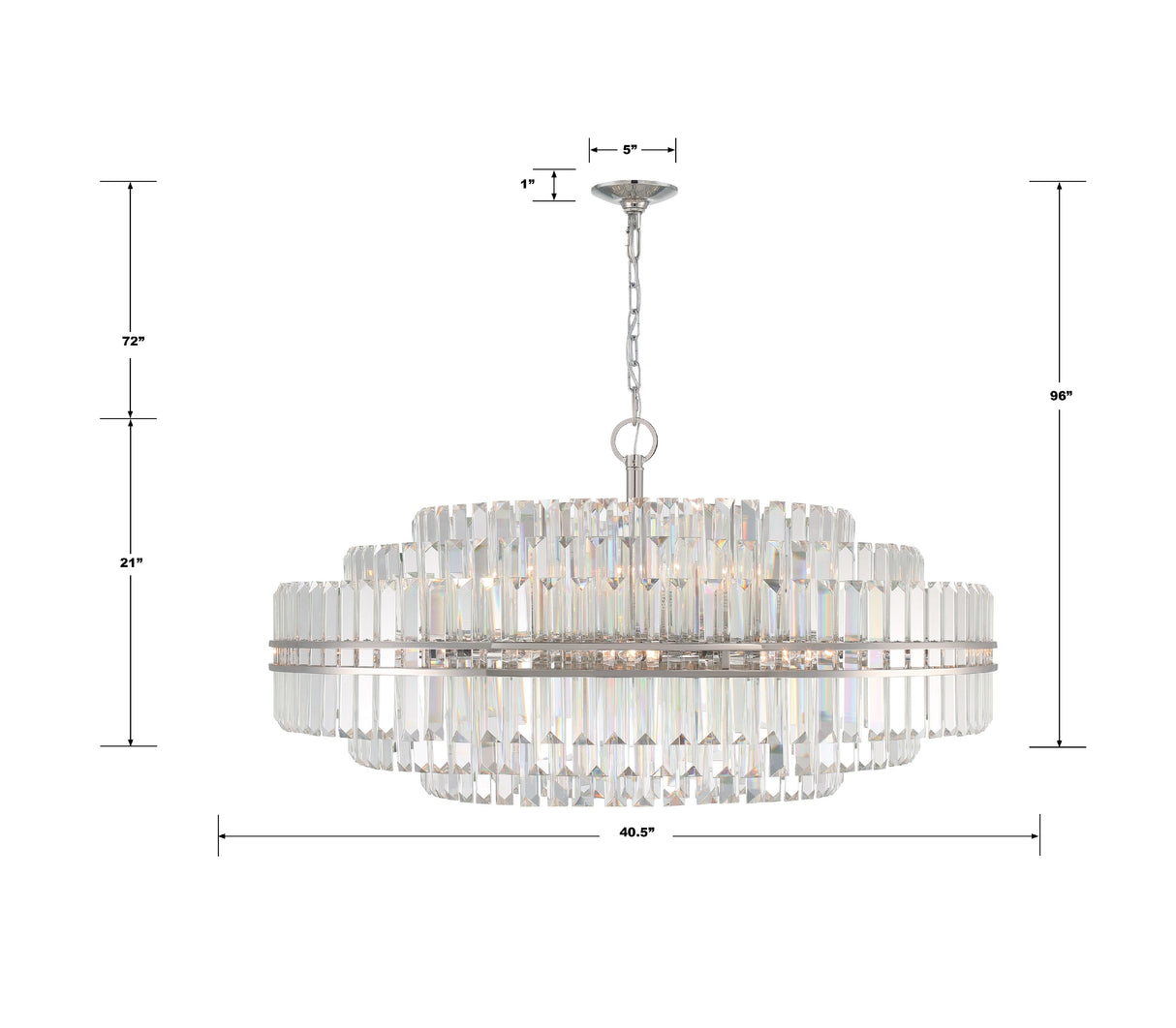 Crystorama Hayes 32 Light Polished Nickel Chandelier