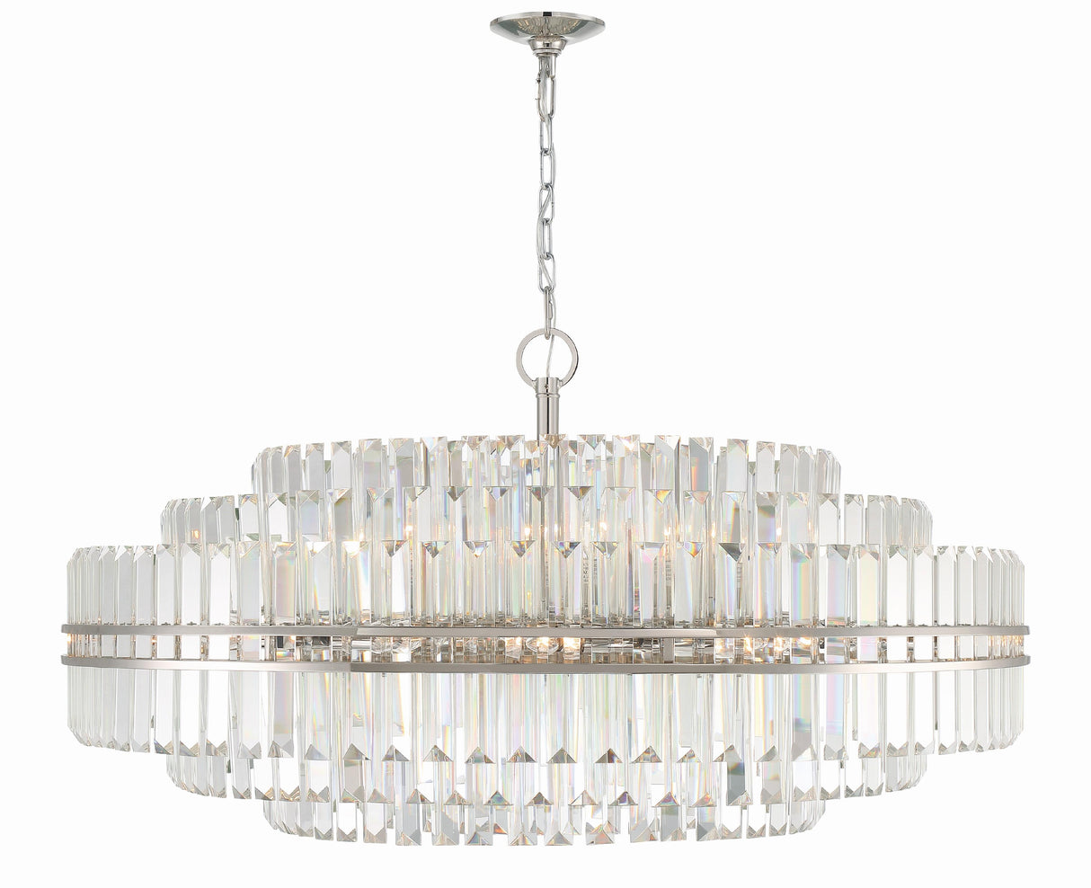 Crystorama Hayes 32 Light Polished Nickel Chandelier