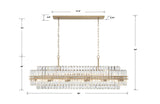 Crystorama Hayes 16 Light Aged Brass Linear Chandelier