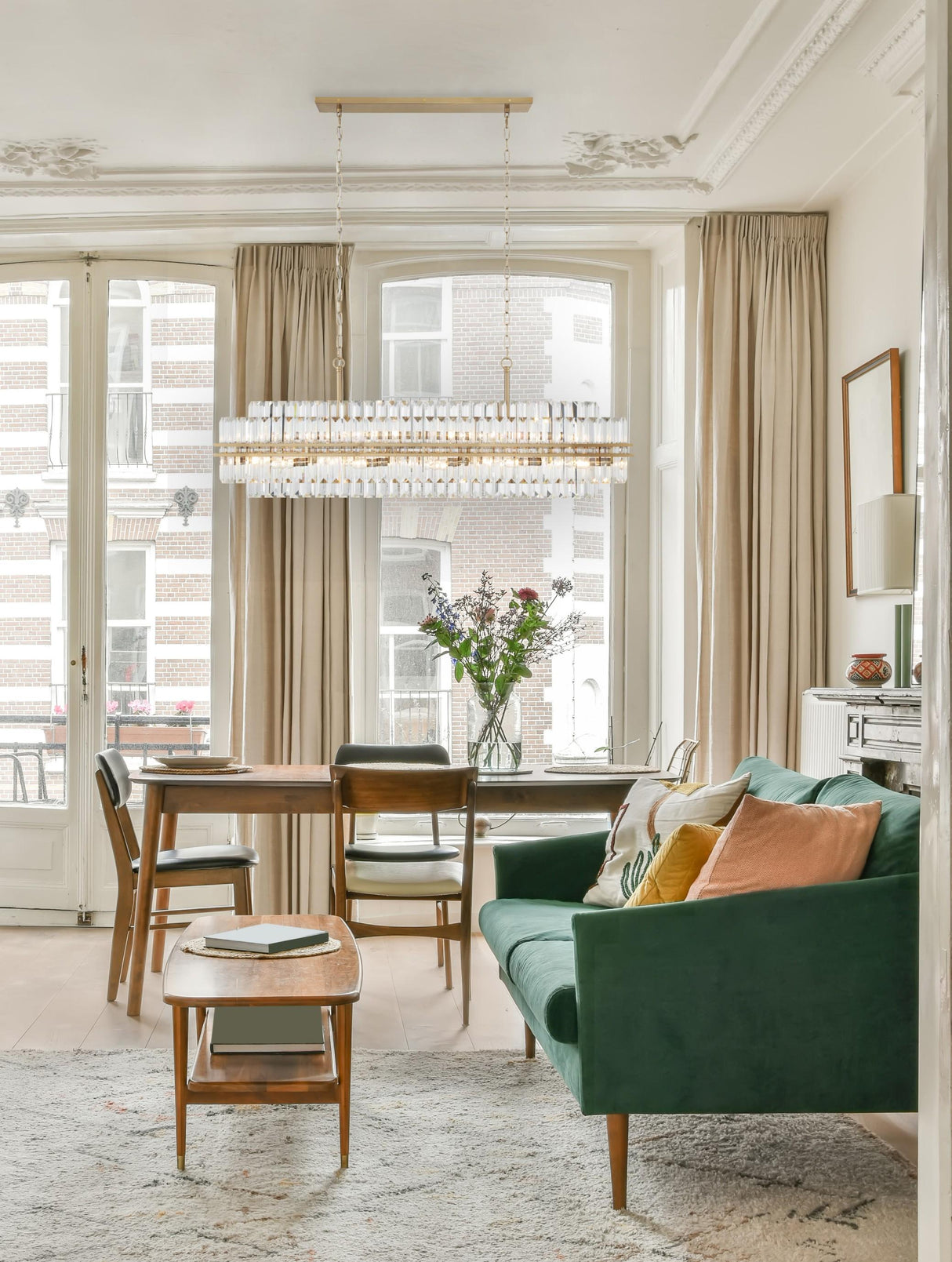 Crystorama Hayes 16 Light Aged Brass Linear Chandelier