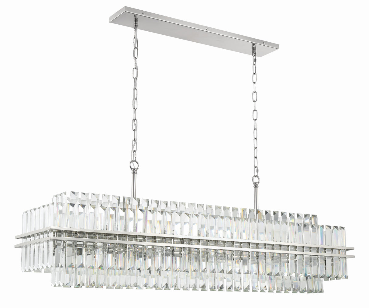 Crystorama Hayes 16 Light Polished Nickel Linear Chandelier