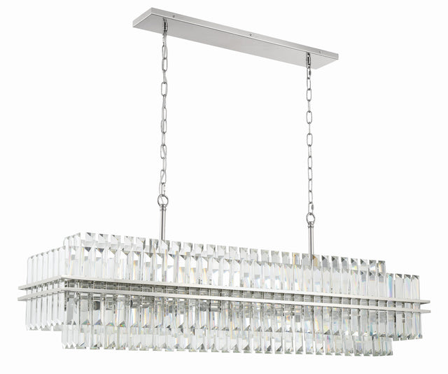 Crystorama Hayes 16 Light Polished Nickel Linear Chandelier