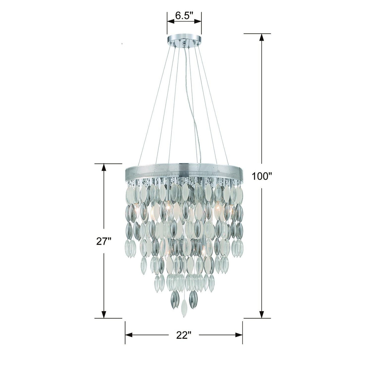 Crystorama Hudson 9 Light Polished Chrome Chandelier