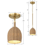 Crystorama Jace 1 Light LED Soft Gold Semi Flush
