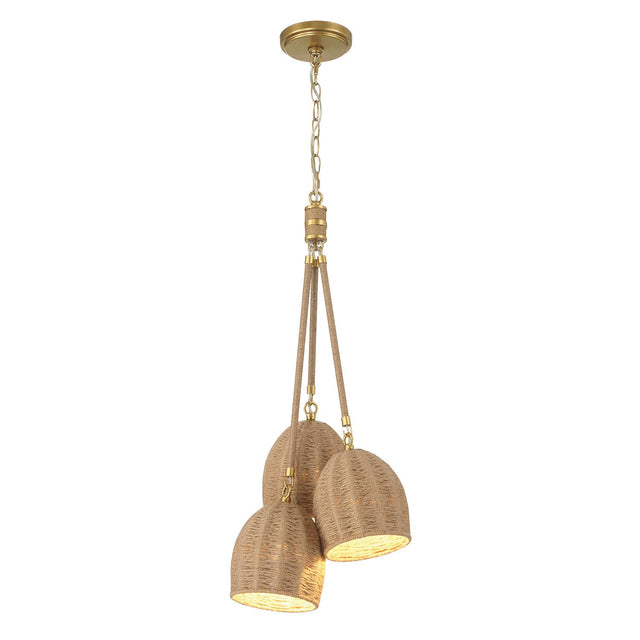 Crystorama Jace 3 Light LED Soft Gold Mini Pendant