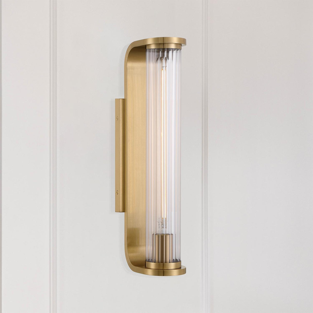 Crystorama Jarvis 1 Light LED Aged Brass Sconce