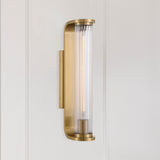 Crystorama Jarvis 1 Light LED Aged Brass Sconce