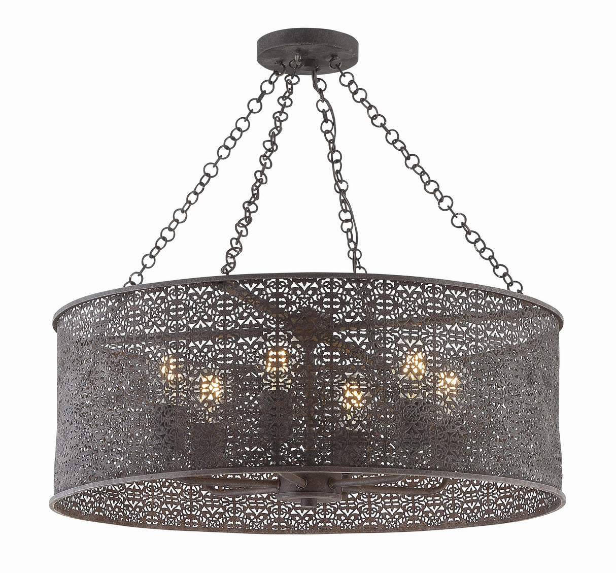 Crystorama Jasmine 6 Light Forged Bronze Chandelier