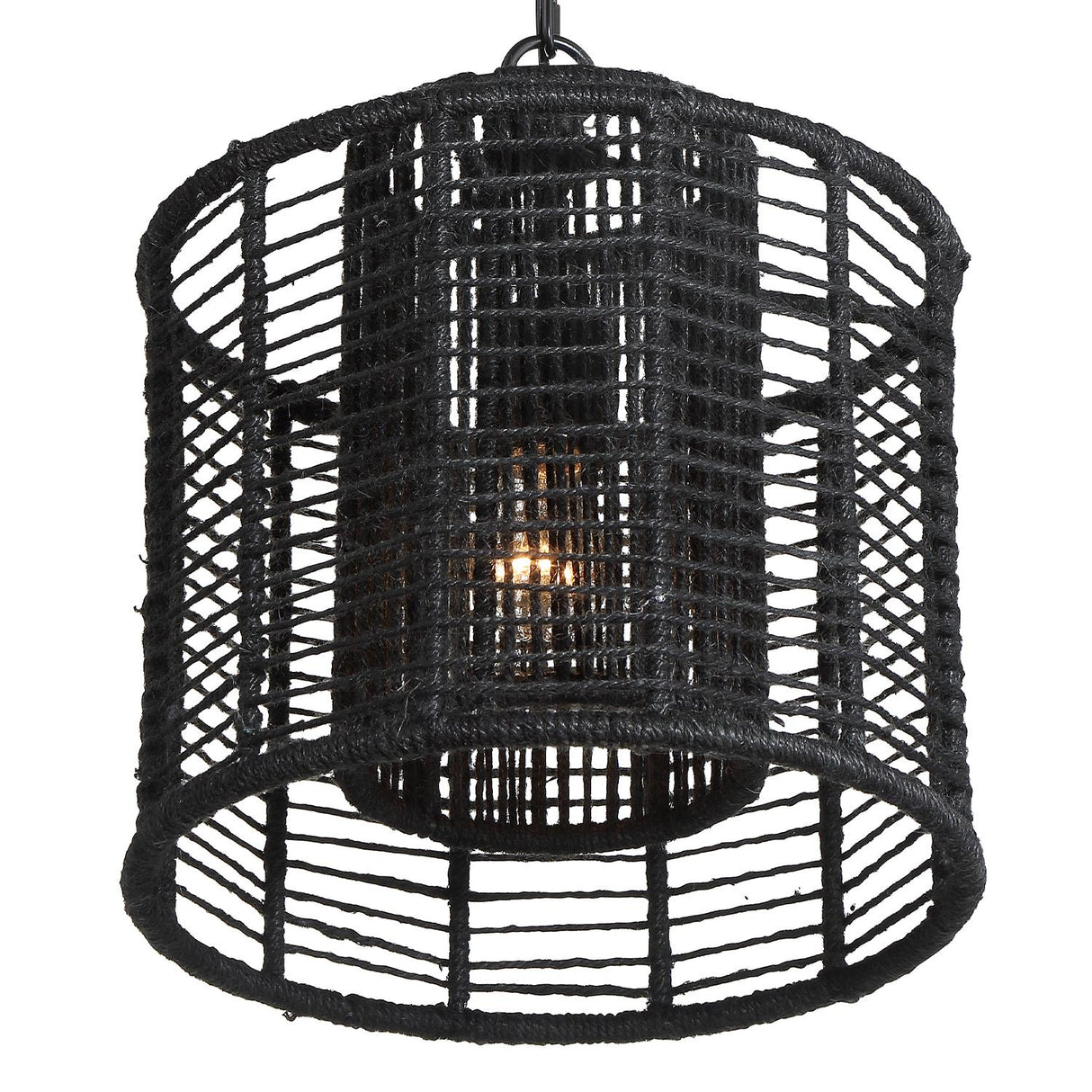 Crystorama Jayna 1 Light Matte Black Mini Pendant