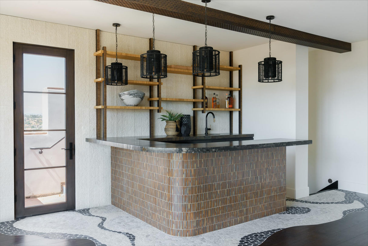 Crystorama Jayna 1 Light Matte Black Mini Pendant